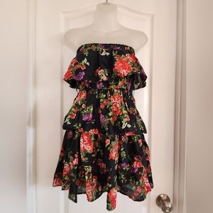 Almost Famous Belted Tiered Dress with Floral Print!